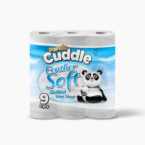 PANDA CUDDLE Toilet Paper 2-Ply 9x5 Pack (45 Rolls) Classic