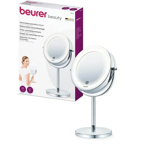 Beurer BS55 Illuminated Makeup Mirror, Bright LED Light (18 LEDs), Dual-Sided 7x Magnification