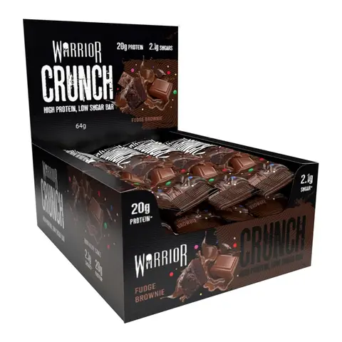 Warrior Crunch  Protein Bars Fudge Brownnie  20g-12 Bars