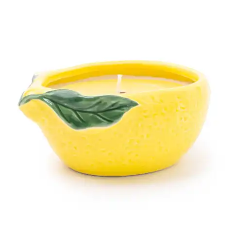 Candlelight Candle Lemon Ceramic Citrus Yellow