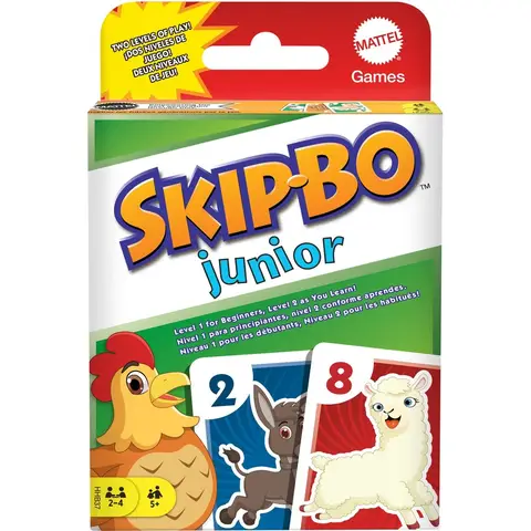 Mattel Skip-Bo Junior kaartspel - 2-4 spelers, leeftijd 5+