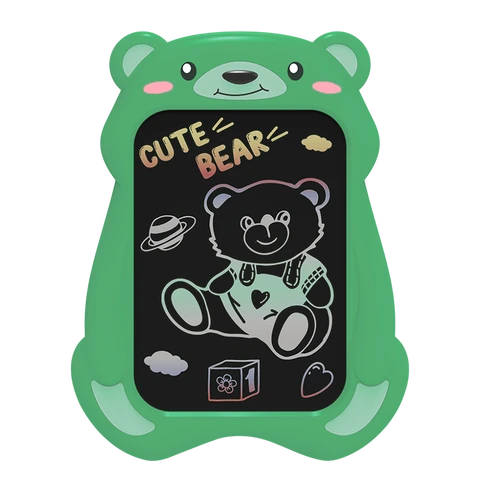 CHEERFUN 10 Zoll LCD-Schreibtafel, grüner Bär. Spielzeug für Kinder von 3-8 Jahren: sicher, löschbar. Ideale Geschenke zum Geburtstag und zu Weihnachten für Kinder.