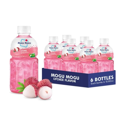 Mogu Mogu drank met lycheesmaak met nata de coco 6 x 320 ml