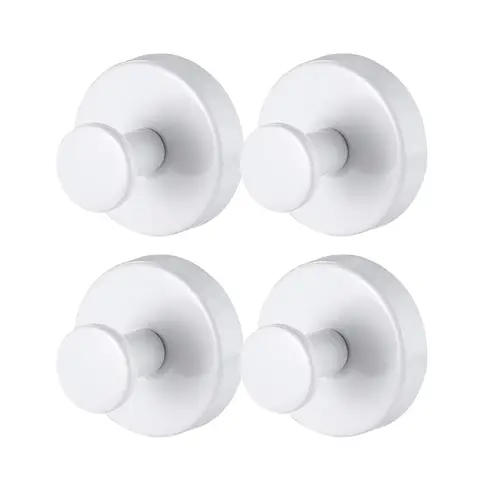 JORDAN&JUDY 4-Pack White Suction Cup Hooks, Eco-Friendly Material, Lightweight & Durable