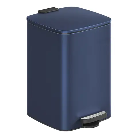 SONGMICSHOME  Pedal Trash Can, Stainless Steel Kitchen Bin with Soft Close Lid, Removable Inner Bucket, for Home, Blue