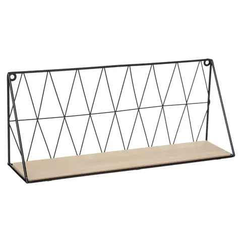Zwarte Draadstalen Wandplank Anna 48 cm
