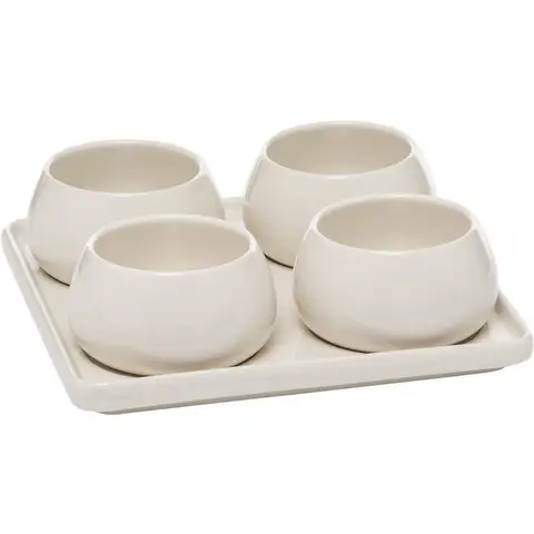 Secret de Gourmet Nora Aperitiefset - Witte Keramiek, 5 stuks