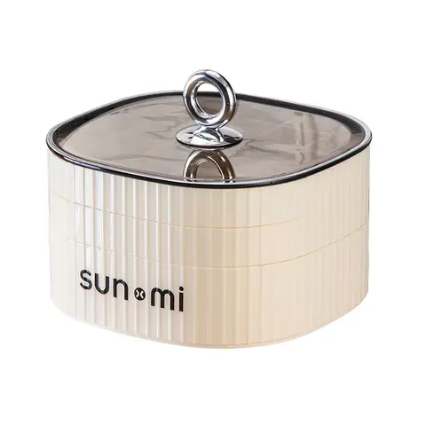 JORDAN&JUDY Jewelry Storage Box High-Capacity Multi-Layer Compartment Earrings Necklace Ring Watch Jewelry Case - Cream White