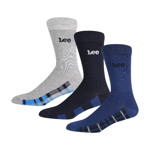 LEE SOCKS CROSBIE - grijs gemêleerd / rebelmarineblauw / diep waterblauw - maat 38-42