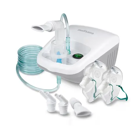 Medisana IN 540 Inhalator mit Mundstück, Nasenstück und Inhalationsmaske 10 ml 1 Packung Weiß Kompressortechnologie