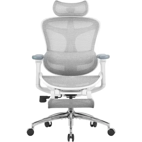 SIHOO Doro C300 Pro Ergonomic Office Chair with Ultra-Soft 6D Armrests, Dynamic Lumbar Support, Seat Depth Adjustment and Adjustable Backrest Desk Chair for Home Office with Pedal (White)