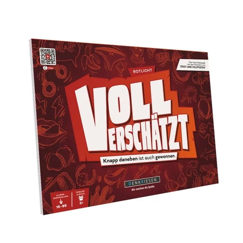 DENKRIESEN - VOLL VERSCHÄTZT! Rotlicht Edition | DIN A4 Spielblock | Ab 16 Jahren | Lustiges Schätzspiel | Familienspiel | Partyspiel | Ohne Internet | Antworten auf dem Block