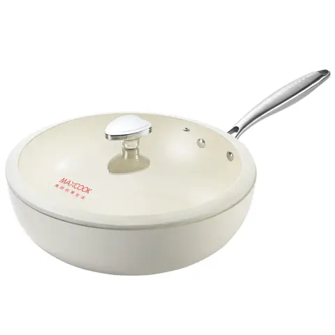 Maxcook Aluminium-Druckguss-Keramik-Antihaft-Bratpfanne MCC7504 - 32 cm - Weiß