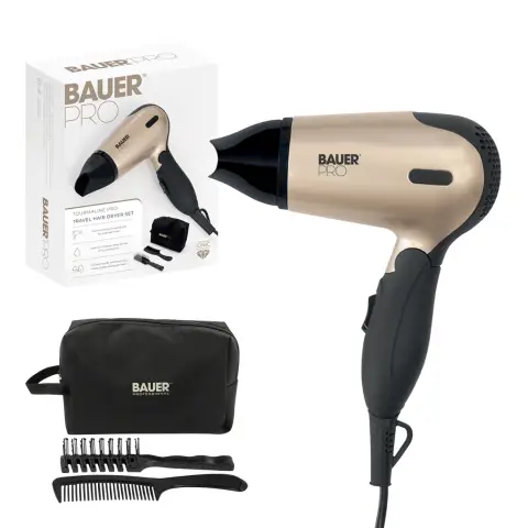 Bauer Tourmaline Travel Hair Dryer Set - 1200w