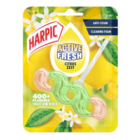 Harpic Active Fresh Citrus Zest Toilet Rim Block Single
