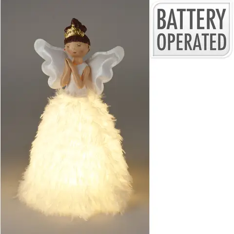 Engel Mit LED 22x36cm Weiß Christmas/Weihnachten