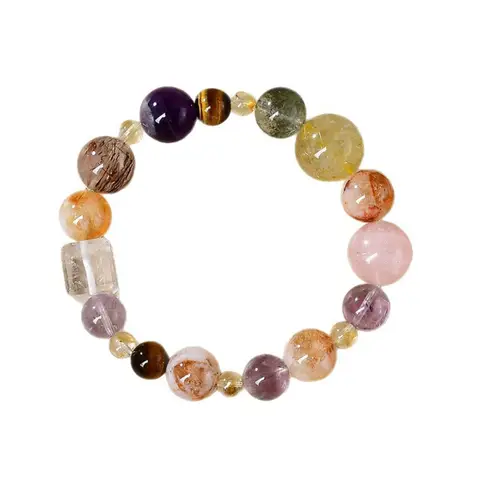 VoxorAI L8 [Green Phantom] Natural Icy Green Crystal Bracelet - Auspicious for Wealth and Good Fortune, DIY Original Luxury Fashionable High-End Crystal Bracelet