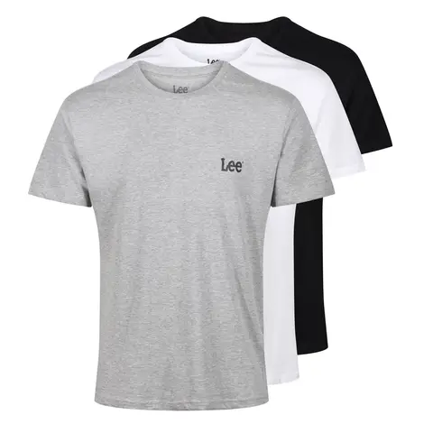 LEE T-shirt met boorden Arlen - merleer - M - zwart/wit/grijs