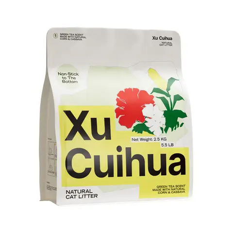 XUCUIHUA Green Tea Plant-Based Cat Litter (2.5kg × 6 Bags)