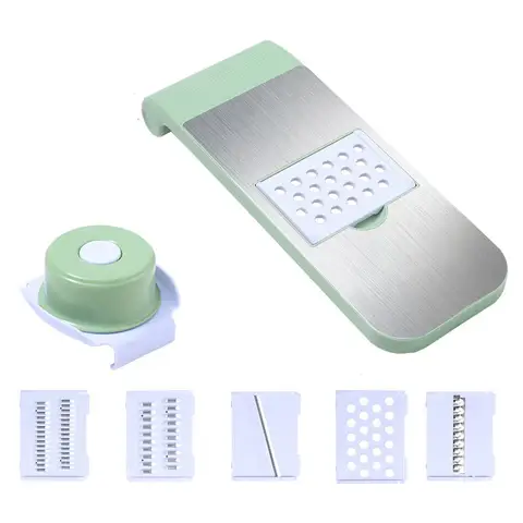 BJ Green 5-Blade Vegetable Cutter with Stainless Steel Surface