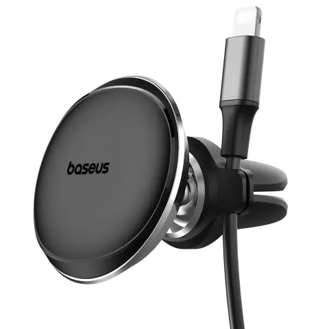 OS-Baseus Magnetic Car Mount Phone Holder with Cable Clip Air Vent Version Cluster Black