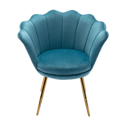 Ya-Home Accent Chair Upholstered Lounge Armchair with Golden Legs, Modern Petal Side Chair Corner Chair for Living Room/Bedroo