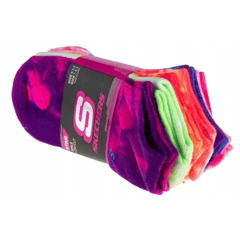 Skechers socken 6er-pack mädchen non-terry tie-dye socken mehrfarbig 27,5-35,5