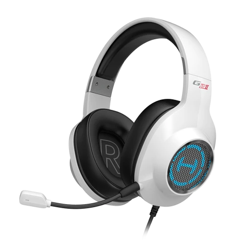 Edifier G2II Gaming-Headset für PC und PS4, USB-Kabelgebundene Gaming-Kopfhörer mit 7.1 Surround Sound, Geräuschunterdrückungs-Mikrofon und RGB-Beleuchtung, 50mm Treiber, kompatibel mit Mac, Desktop-PC, weiß