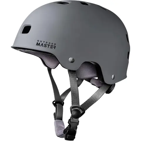 OutdoorMaster Oryx Casque de skateboard et de vélo - Adulte - Gris - Taille S