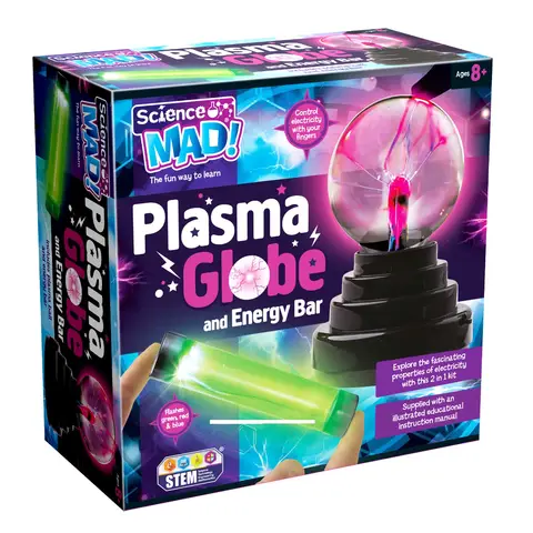 Science Mad 2 in 1 Plasma Globe and Energy Stick Set