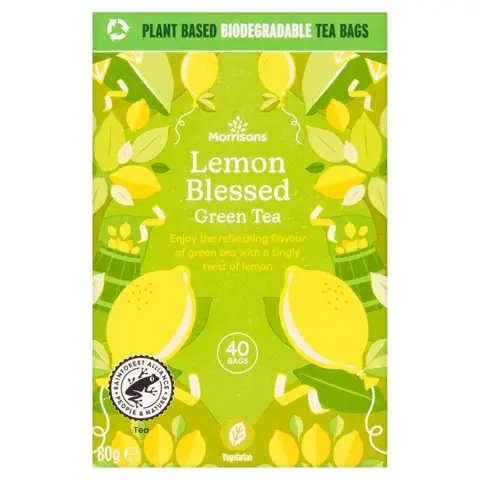 Morrisons Lemon Blessed green Tea 40's 80g