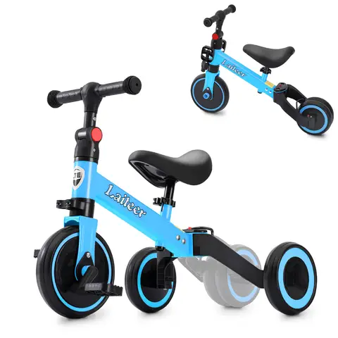 Neuleb 3-in-1 Balance Bike and Tricycle for 1 to 5 Year Old Kids, Folding Toddler Balance Bikes with Adjustable Seat and Removable Pedal, Balance Training, Ride-on Toys for Infant, Gift for Baby Boy & Girl