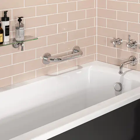 Croydex Stainless Steel Grab Bar with Anti-Slip Grip 300mm - Chrome