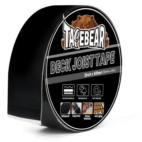 TAPEBEAR Ruban d'étanchéité pour solives et terrasses en butyle noir - 5 cm x 15 m