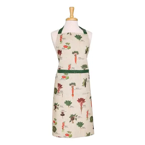 RHS by Dexam Apron Benary Vegetables 100% Cotton Stone/Green