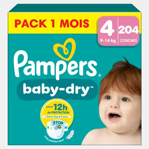 Boîtes de Couches Baby-Dry S4 Maandbox 204 unités