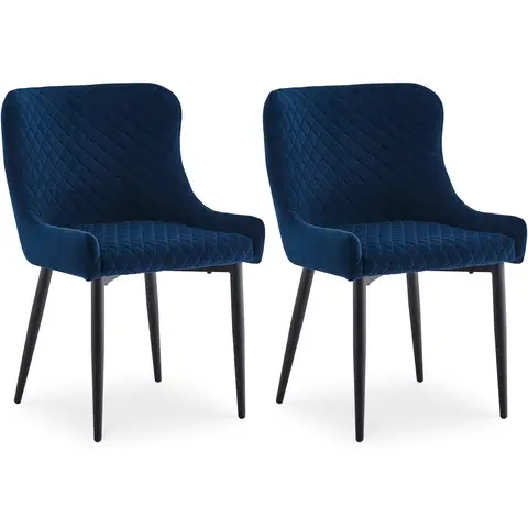 CLIPOP Modern Velvet Dining Chairs Set of 2 Upholstery Leisure Kitchen Tub Side Chairs with Comfortable Padded Seat and Metal Legs Dining Living Room Lounge Reception Chairs 0415bu velvet Blue