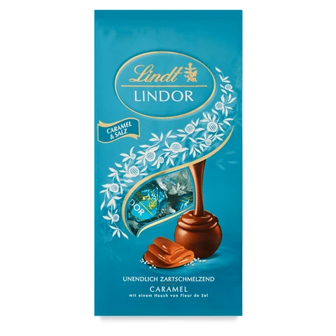Lindt LINDOR Beutel goldener Karamell & Haselnuss, 137 g
