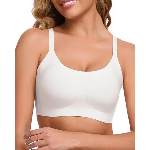 ubras Classic Spaghetti Strap Bralette Smart Size -, Couple Gift Perfect Gift for woman, Thin Strap Lingerie - White-M, Suitable for Any Season