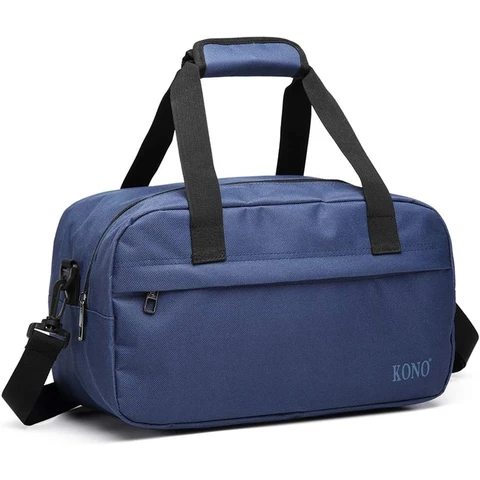 Kono 35x20x20 Halbhohes Handgepäck Reise- und Flugzeug-Unter-sitz-Tasche mit Schultergurt 14L (Marineblau)