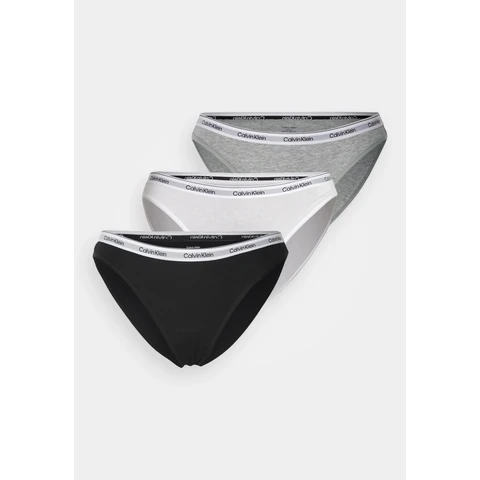 Calvin Klein Unterwäsche BIKINI 3PK MPI - Schwarz/Grau Meliert/Weiß Damen S