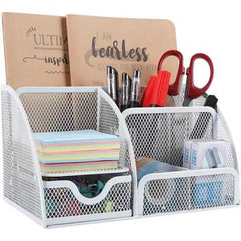 Gitter-Schreibtisch-Organizer, Weiß