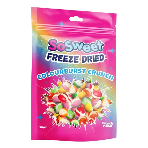 SoSweet Freeze Dried Sweets Colourburst Crunch Pouch 50g