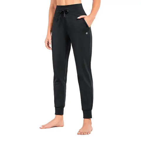 baleaf Women's Fleece Lined Joggers High Waisted Water Resistant Thermal Winter Trousers Running Yoga Pants Black S