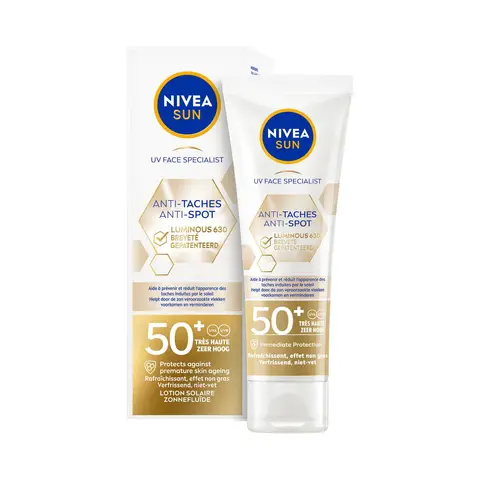 NIVEA SUN Face Luminous Anti-Spot Zonnebrand Gezicht - Gezichtscrème met SPF 50+ - Anti Pigmentvlekken - Beschermt en egaliseert - 40 ml