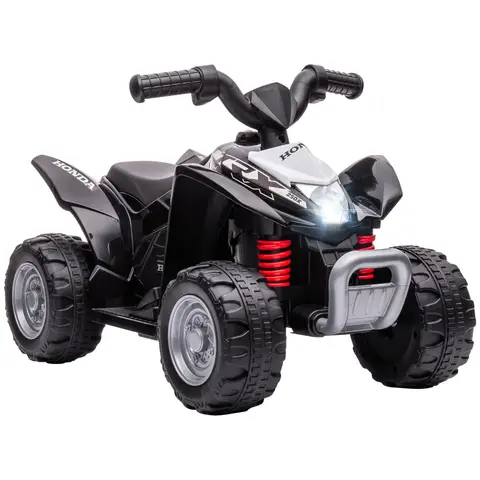AIYAPLAY Electric Car for Kids, Honda Licensed Kids Electric Quad Bike, 6V Ride on Car ATV Toy with LED Light, Horn Black