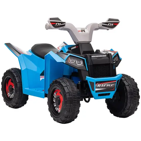 HOMCOM 6V Electric Quad Bike Kids Ride On All Terrain Vehicle with Forward Backward Function Blue