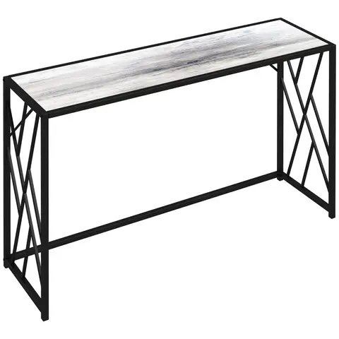HOMCOM Console Table, Industrial Sofa Table with Metal Frame for Living Room, Hallway, 120 cm, Grey