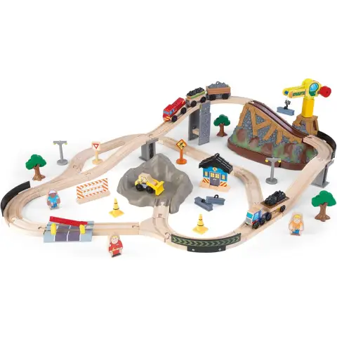 KidKraft Coffret de train de construction à toit ouvrant