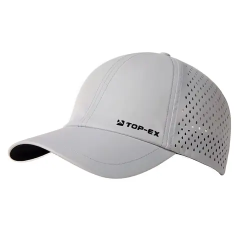 TOP-EX Unstructured Running Breathable Mesh Quick Dry Cooling Sweatband Baseball Caps M/L Grey